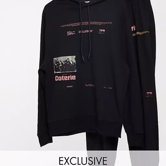COLLUSION Oversized Hoodie & Jogger Set - Picture 4 of 4